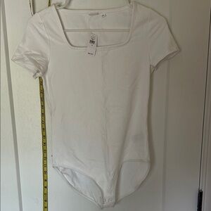 GAP White Fitted Short Sleeve Bodysuit